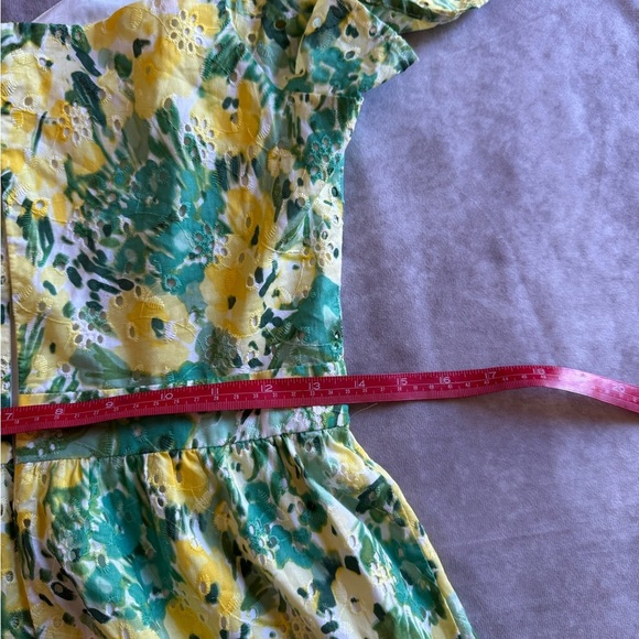 Kensie Yellow and Green Ruffled Smocked Sundress - Picture 4 of 9